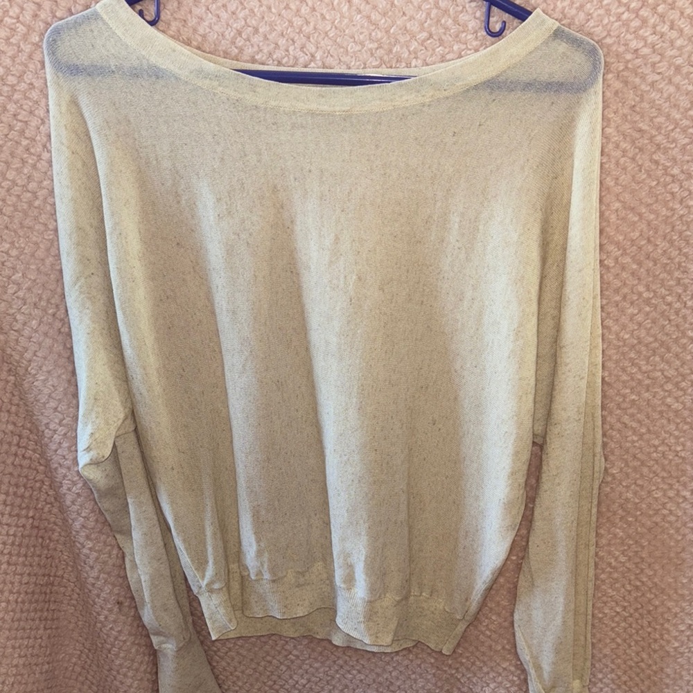 Zara Off-the-Shoulder Lightweight Cream Sweater